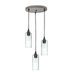 513 3 Pendant Cascade Chandelier-Glass-Bicycle Glass Co - Hotshop-Antique Bronze - 8ft Downrod-Lunar-Eco Clear-Bicycle Glass Co