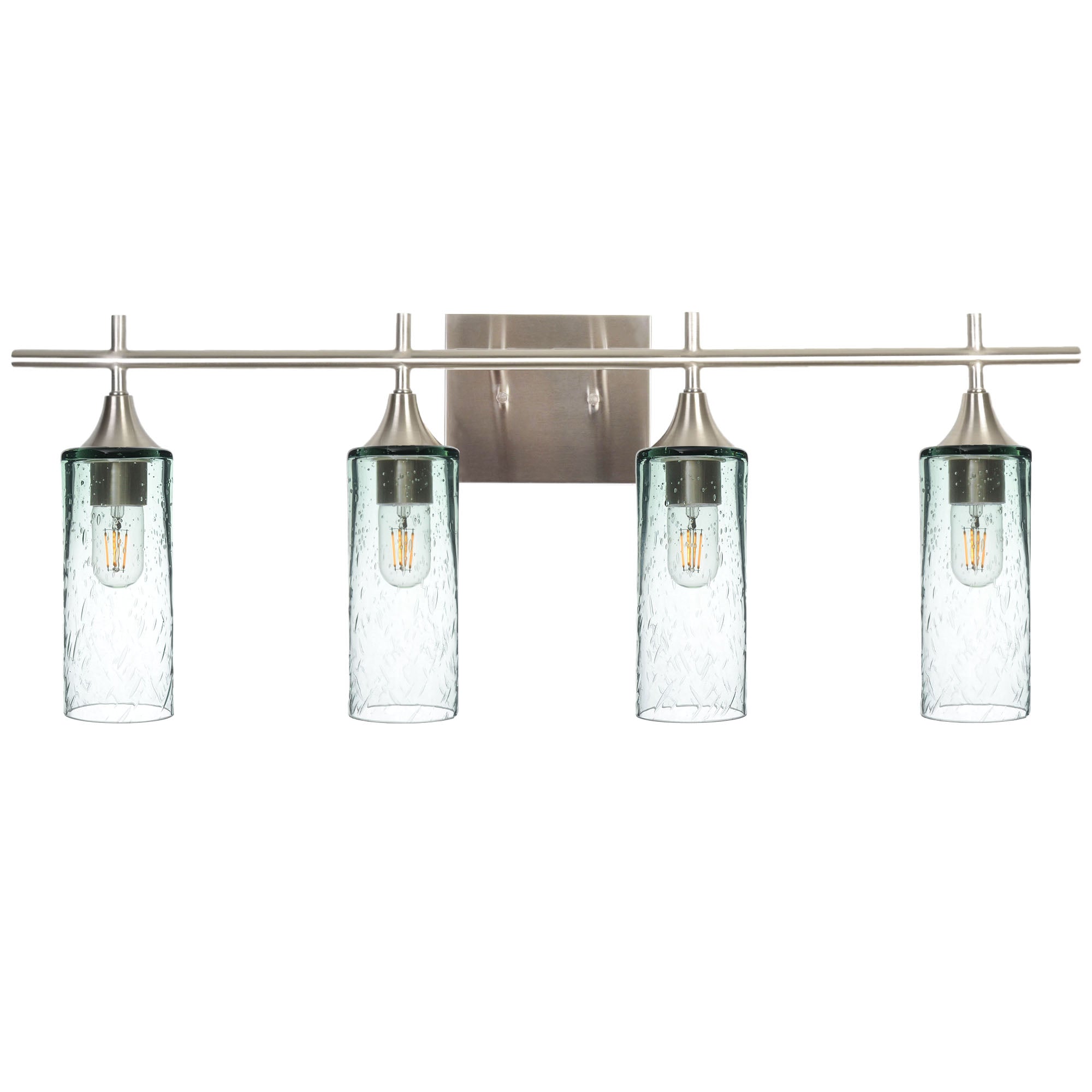 513 4-Light Vanity-Bicycle Glass Co-Lunar-Eco Clear-Brushed Nickel-Bicycle Glass Co