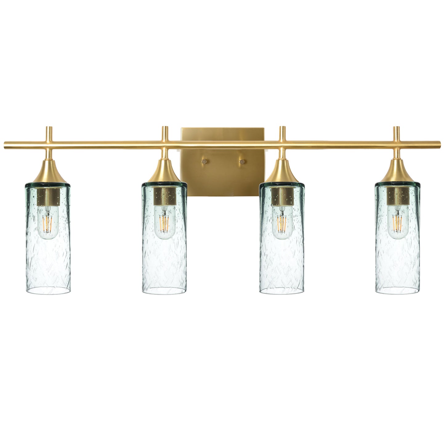 513 4-Light Vanity-Bicycle Glass Co-Lunar-Eco Clear-Polished Brass-Bicycle Glass Co