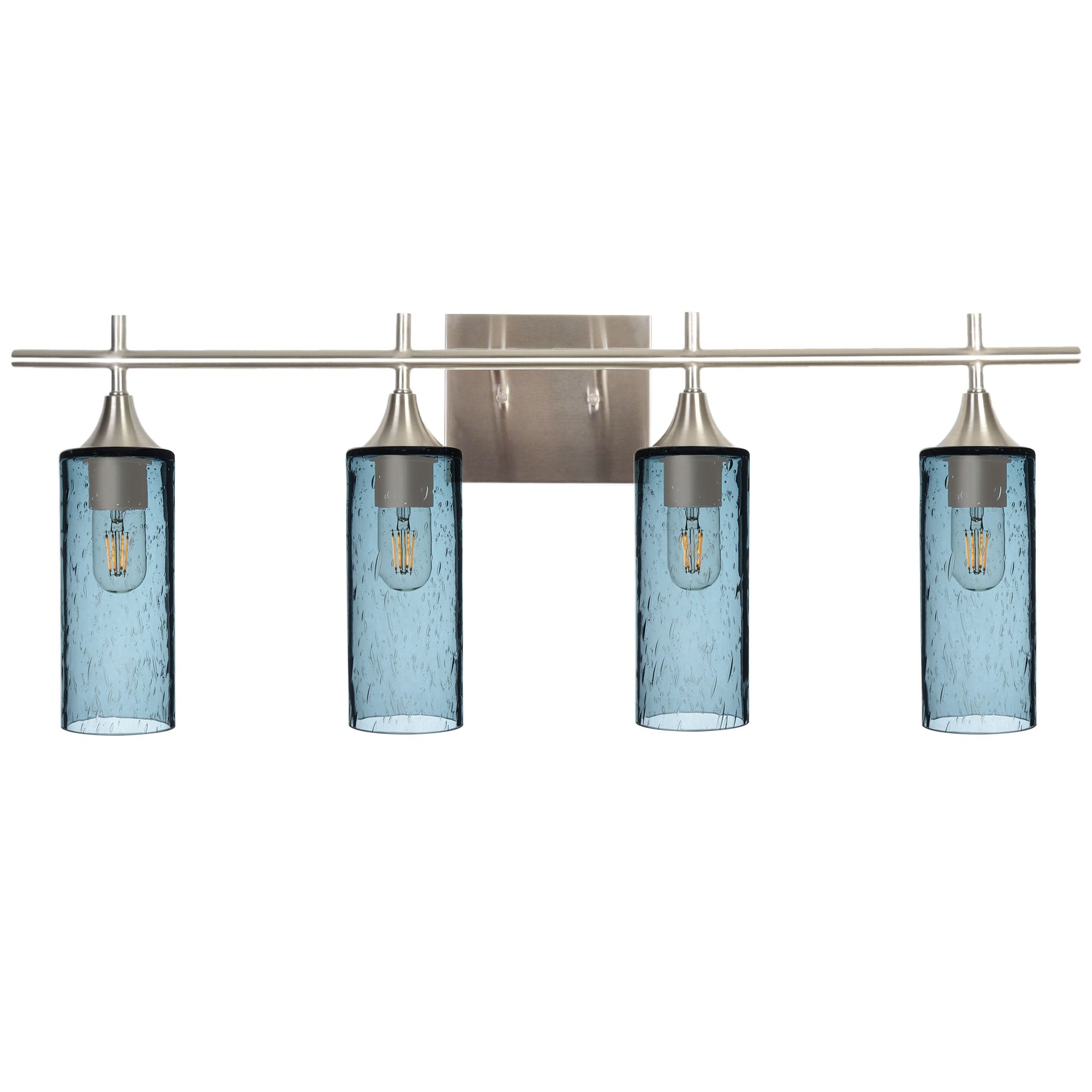 513 4-Light Vanity-Bicycle Glass Co-Lunar-Slate Gray-Brushed Nickel-Bicycle Glass Co