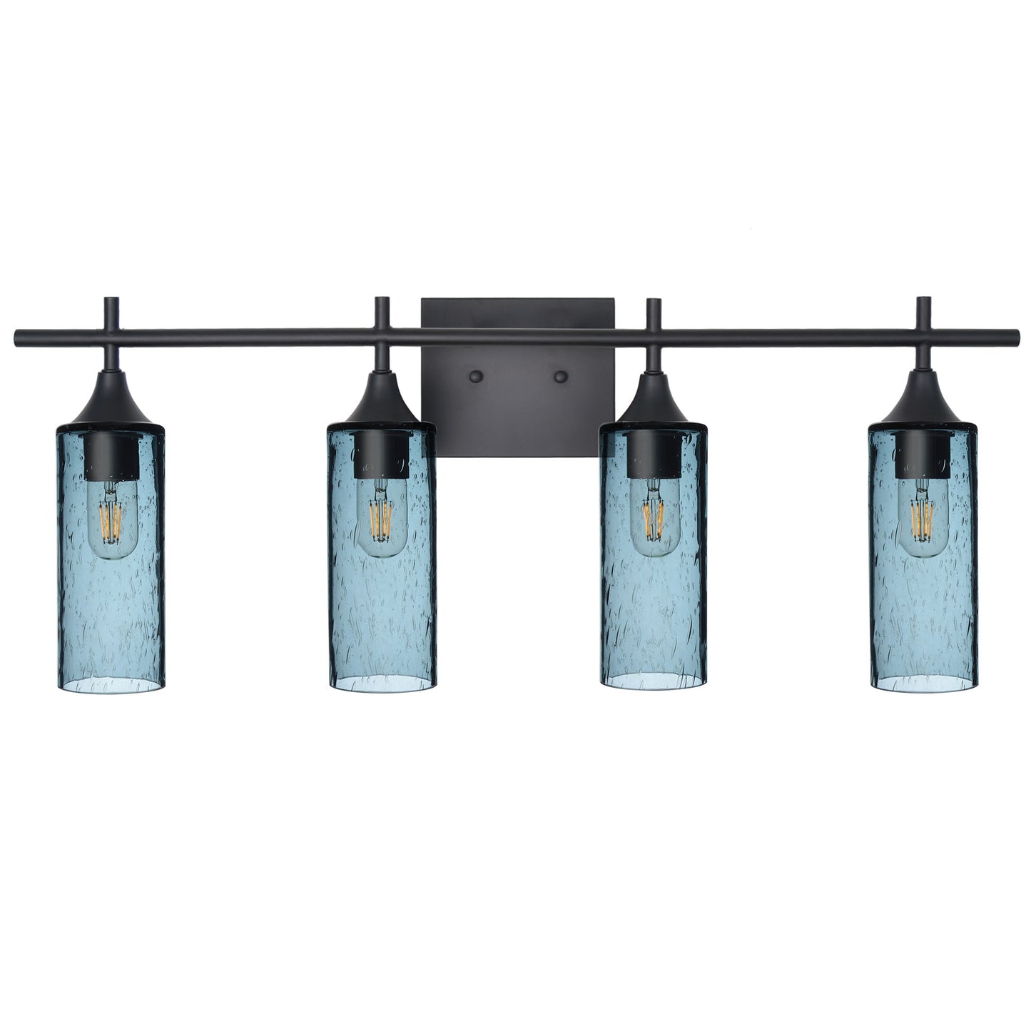 513 4-Light Vanity-Bicycle Glass Co-Lunar-Slate Gray-Matte Black-Bicycle Glass Co