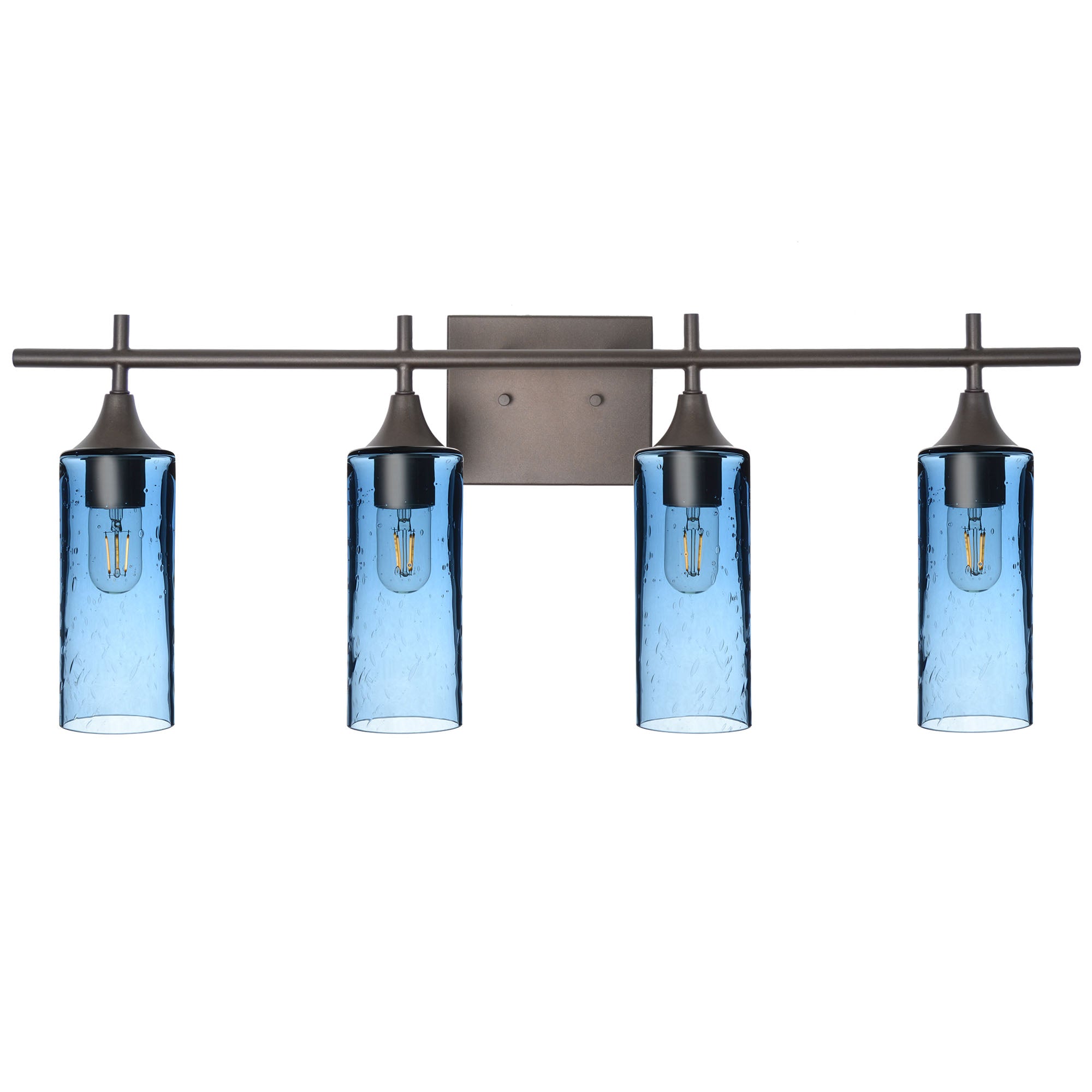 513 4-Light Vanity-Bicycle Glass Co-Lunar-Steel Blue-Antique Bronze-Bicycle Glass Co
