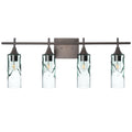 513 4-Light Vanity-Bicycle Glass Co-Swell-Eco Clear-Antique Bronze-Bicycle Glass Co