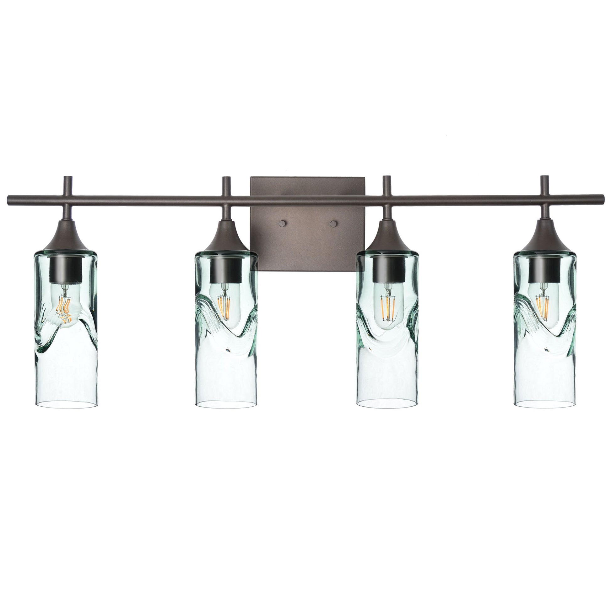 513 4-Light Vanity-Bicycle Glass Co-Swell-Eco Clear-Antique Bronze-Bicycle Glass Co