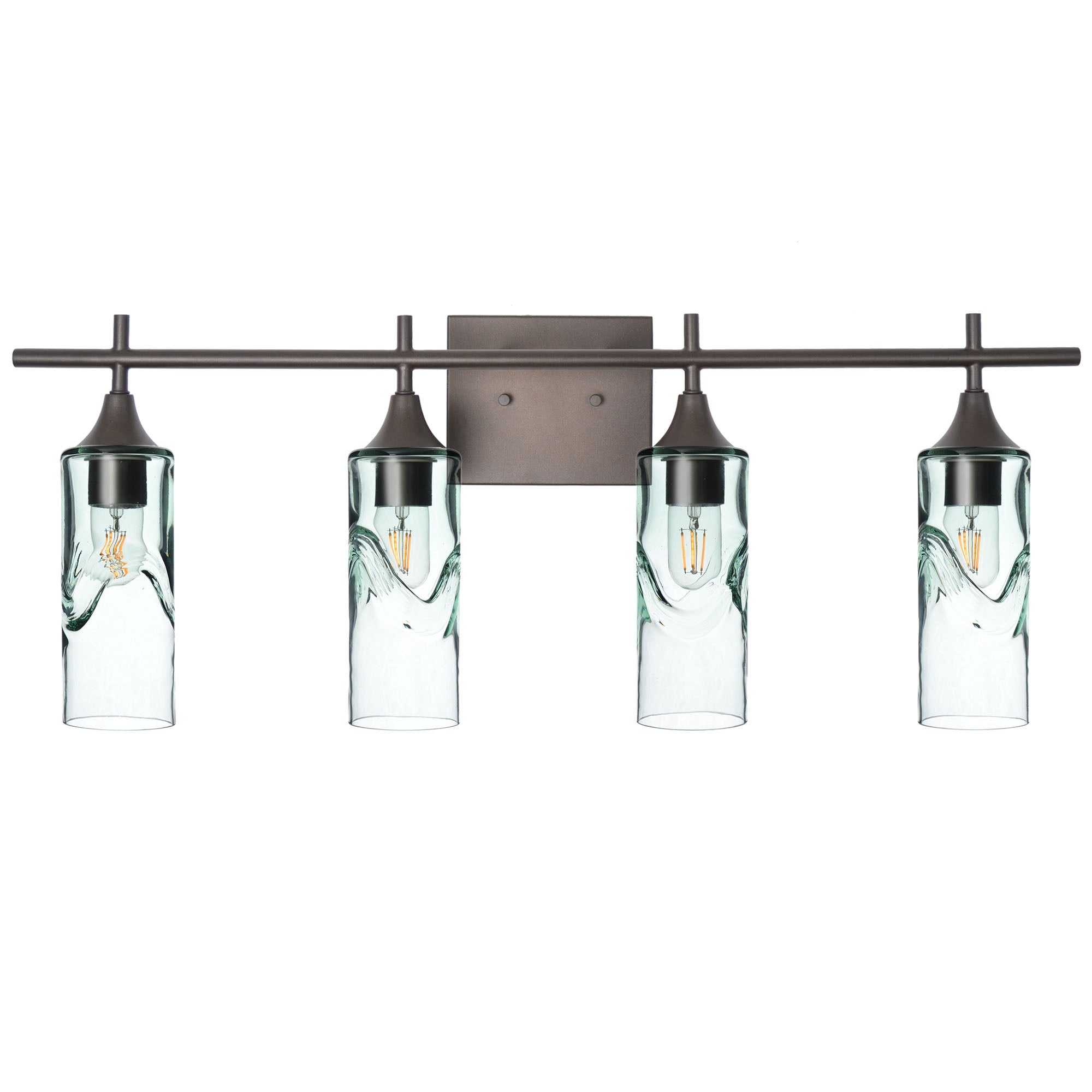513 4-Light Vanity-Bicycle Glass Co-Swell-Eco Clear-Antique Bronze-Bicycle Glass Co