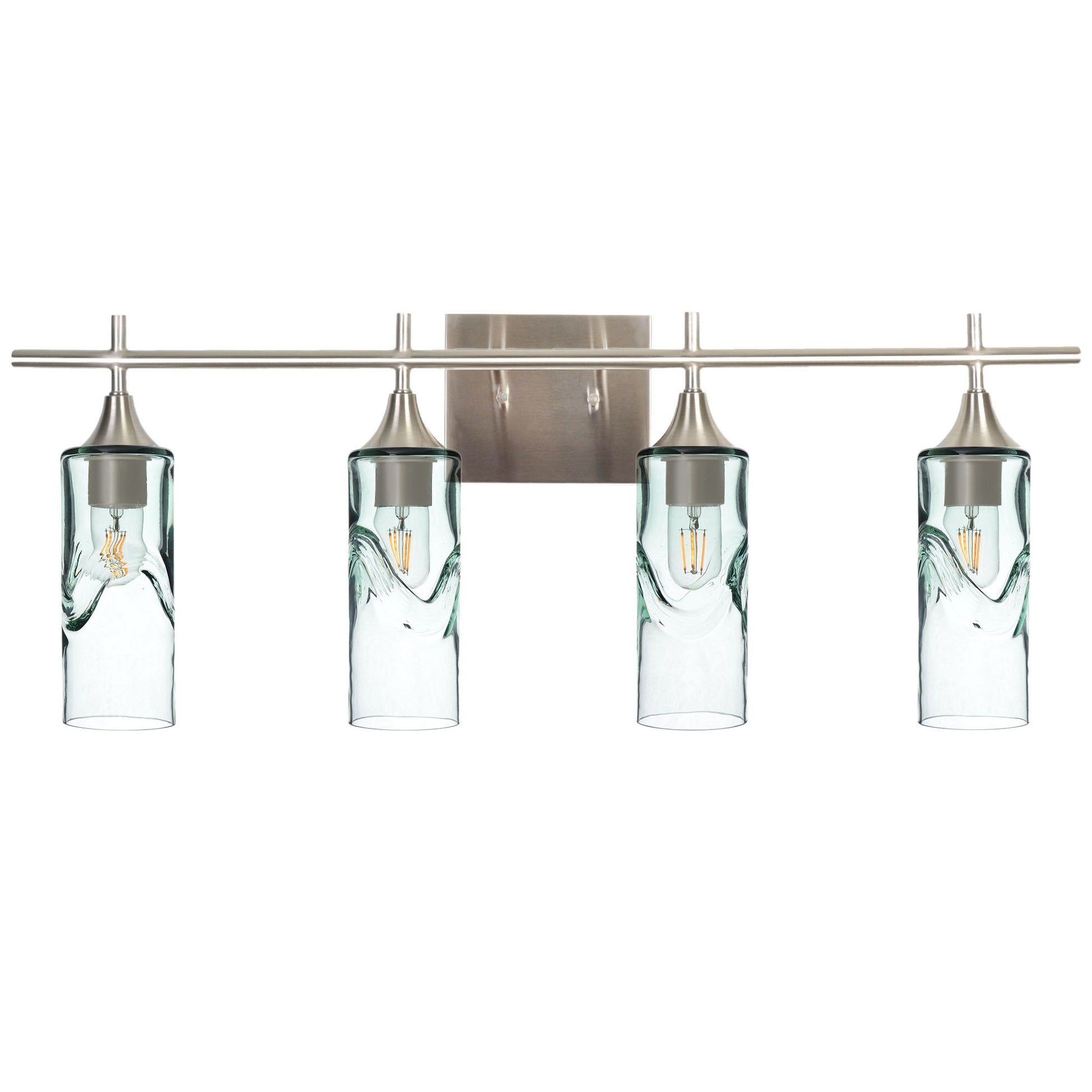 513 4-Light Vanity-Bicycle Glass Co-Swell-Eco Clear-Brushed Nickel-Bicycle Glass Co