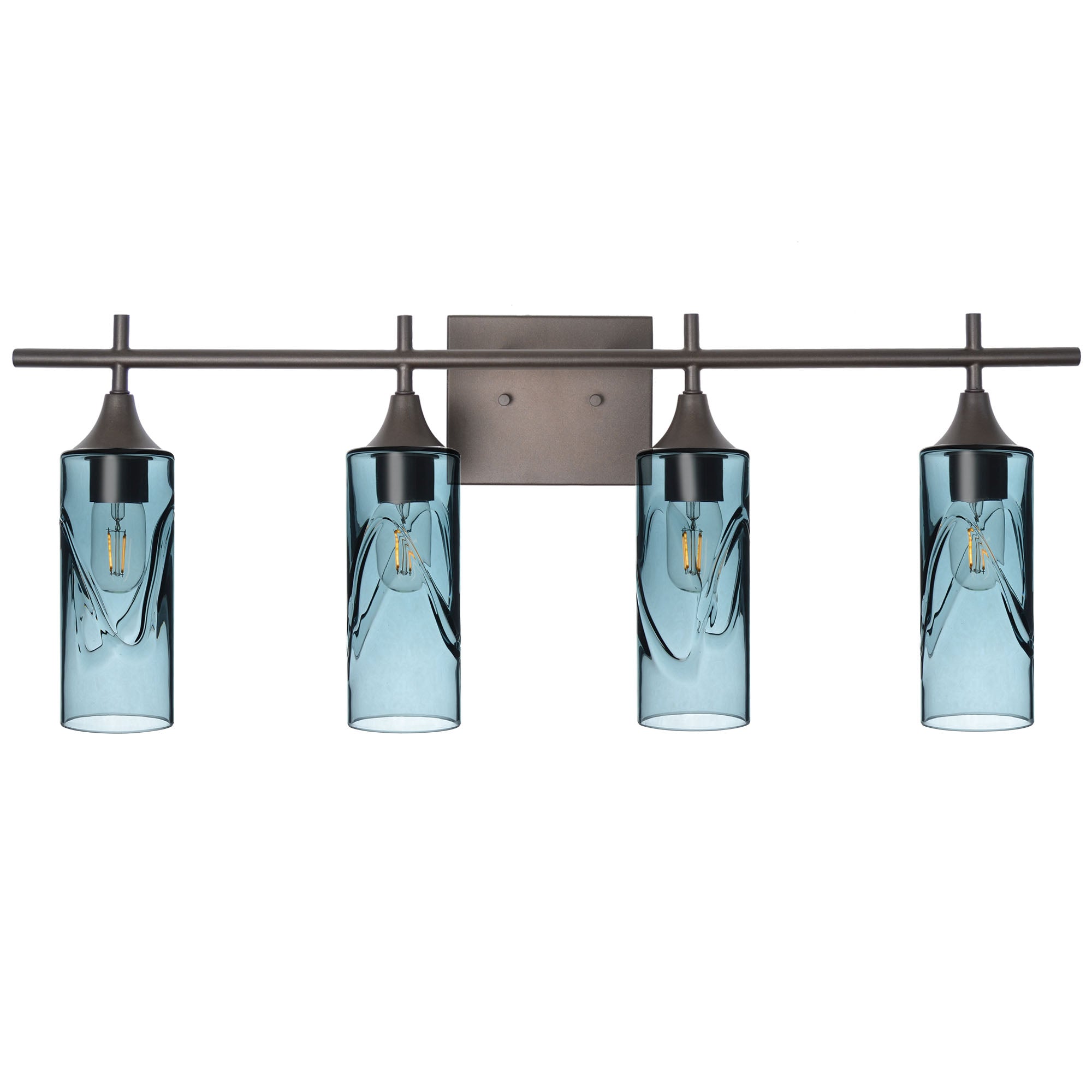 513 4-Light Vanity-Bicycle Glass Co-Swell-Slate Gray-Antique Bronze-Bicycle Glass Co