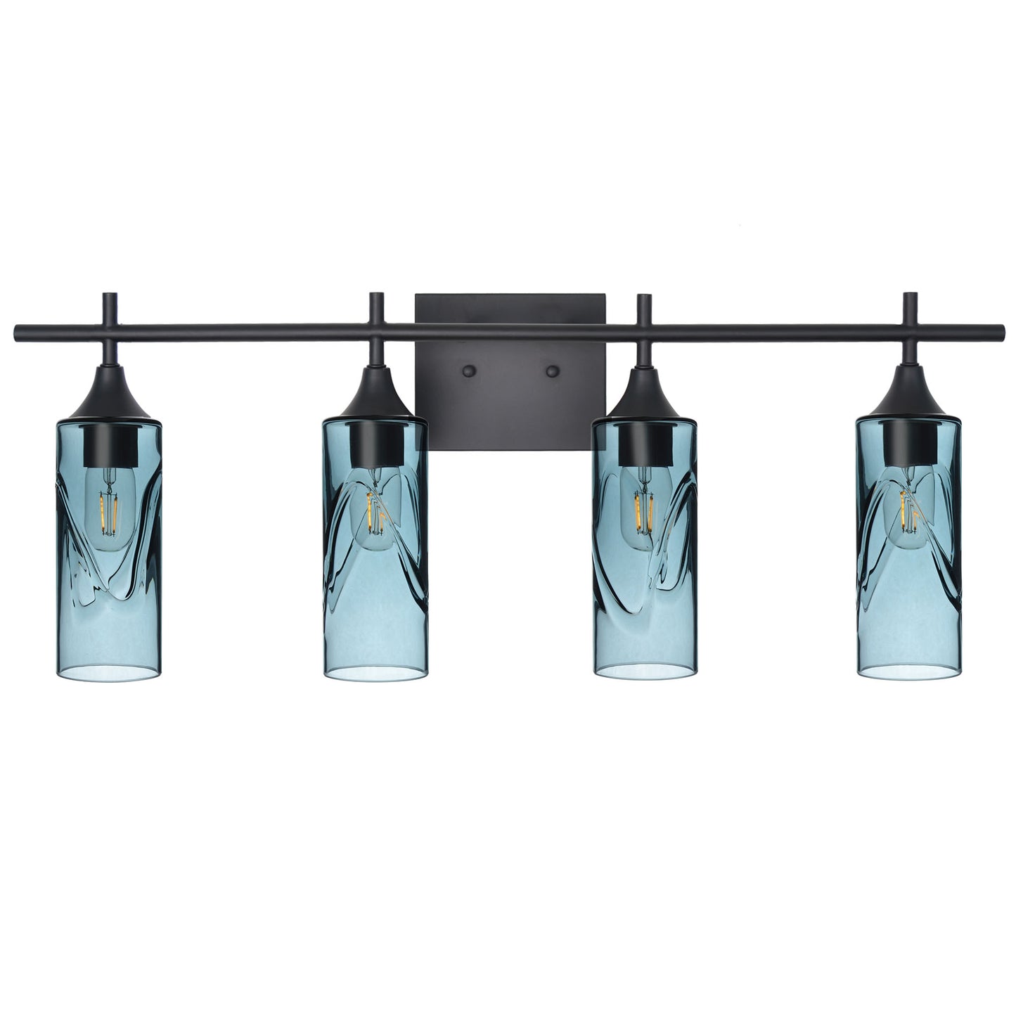 513 4-Light Vanity-Bicycle Glass Co-Swell-Slate Gray-Matte Black-Bicycle Glass Co