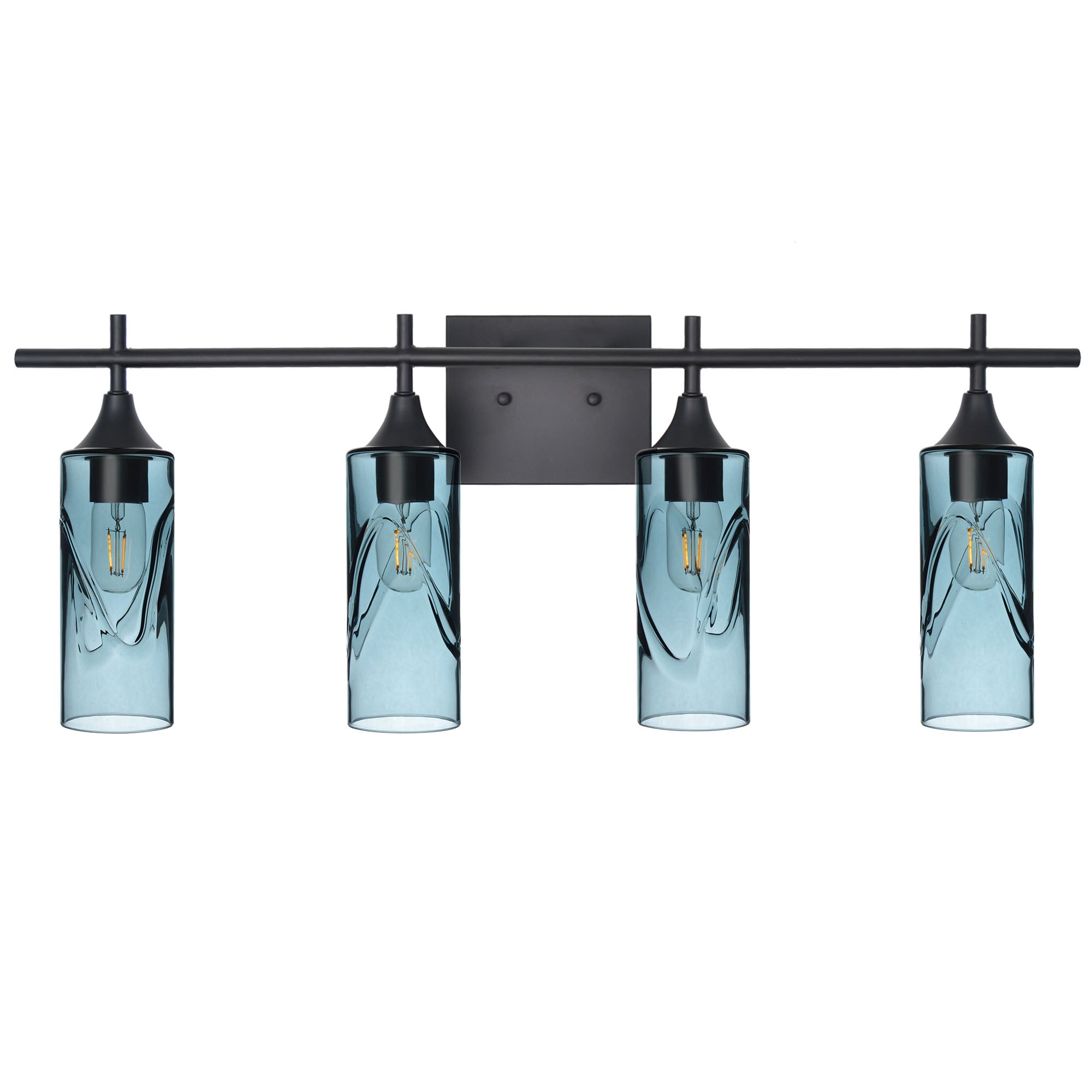 513 4-Light Vanity-Bicycle Glass Co-Swell-Slate Gray-Matte Black-Bicycle Glass Co