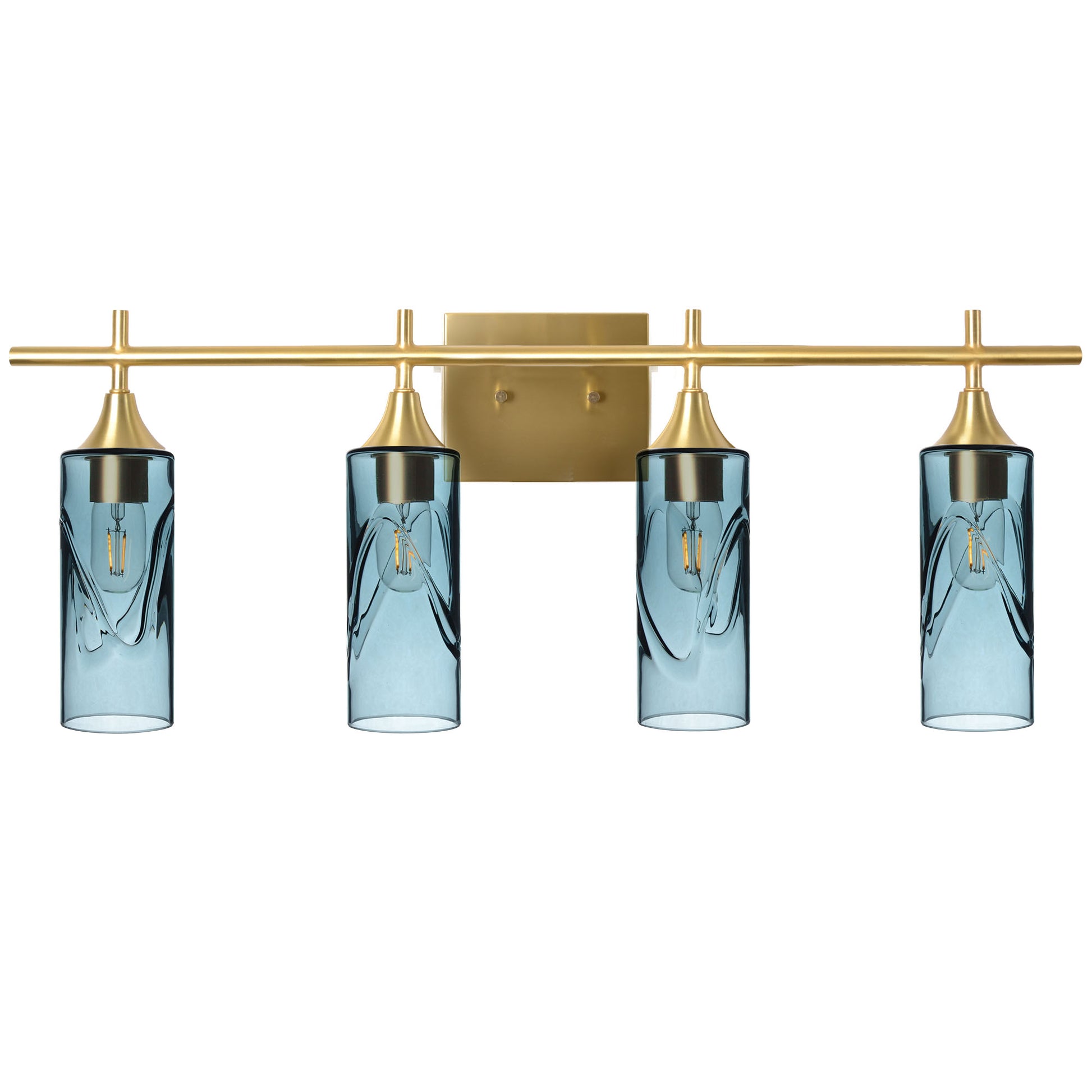 513 4-Light Vanity-Bicycle Glass Co-Swell-Slate Gray-Polished Brass-Bicycle Glass Co