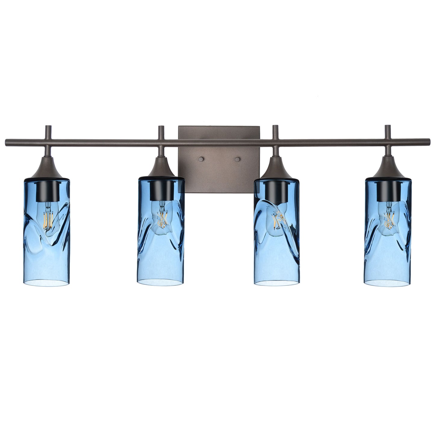 513 4-Light Vanity-Bicycle Glass Co-Swell-Steel Blue-Antique Bronze-Bicycle Glass Co