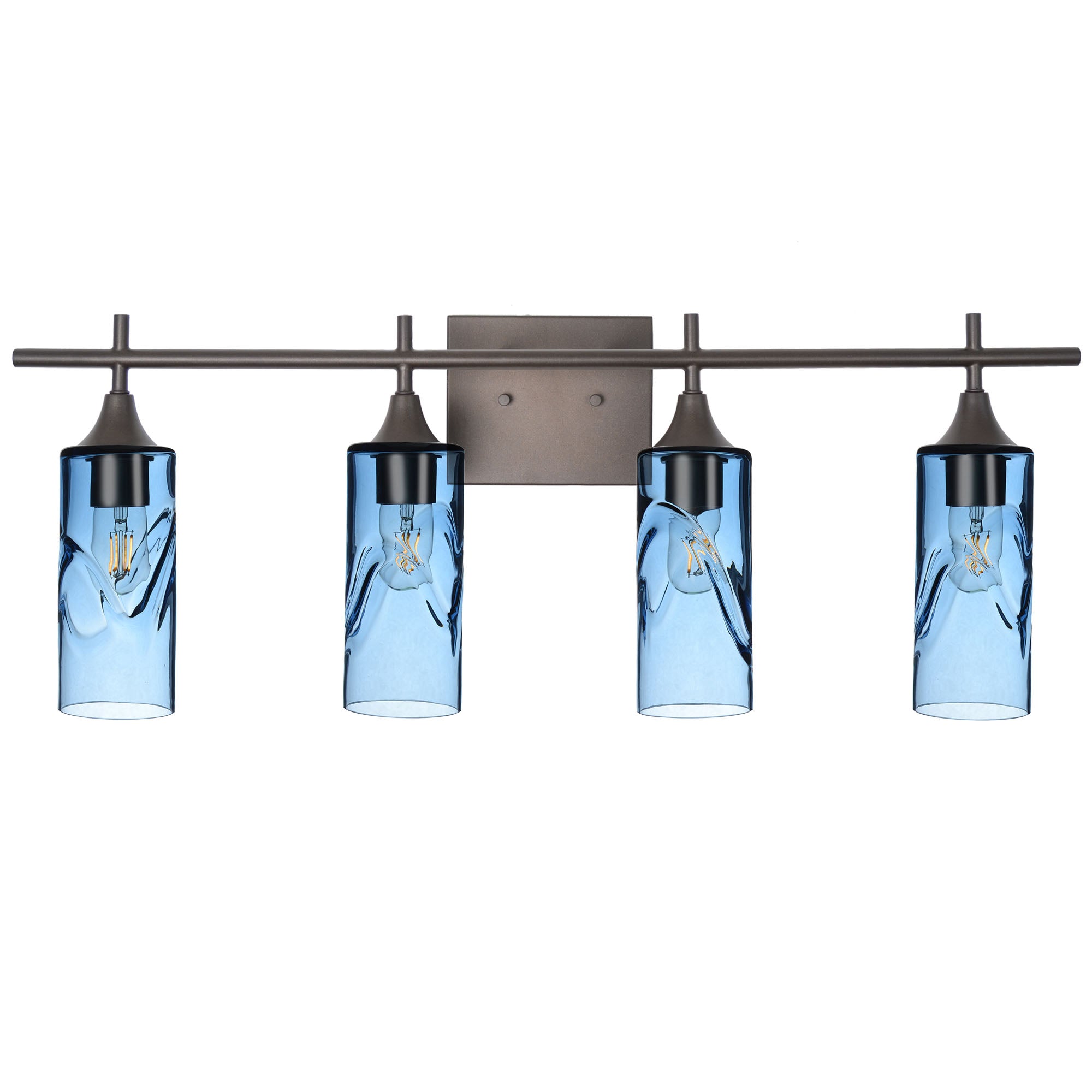 513 4-Light Vanity-Bicycle Glass Co-Swell-Steel Blue-Antique Bronze-Bicycle Glass Co