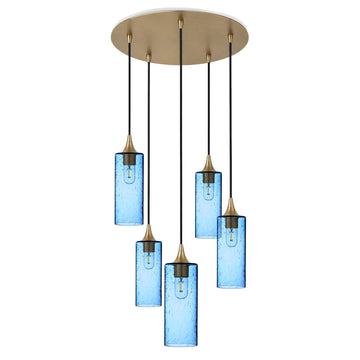 Lunar / Steel Blue / Polished Brass - 4ft Cord