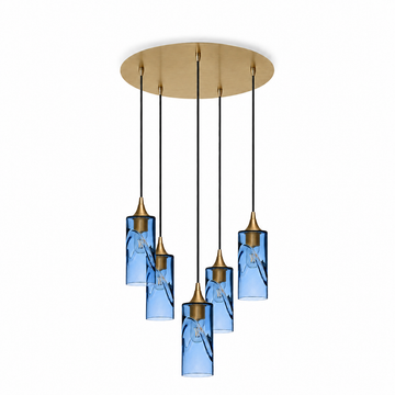 Swell / Steel Blue / Polished Brass - 4ft Cord