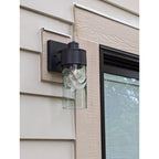 513 Exterior Wall Sconce-Glass-Bicycle Glass Co-Lunar-Steel Blue-Bicycle Glass Co