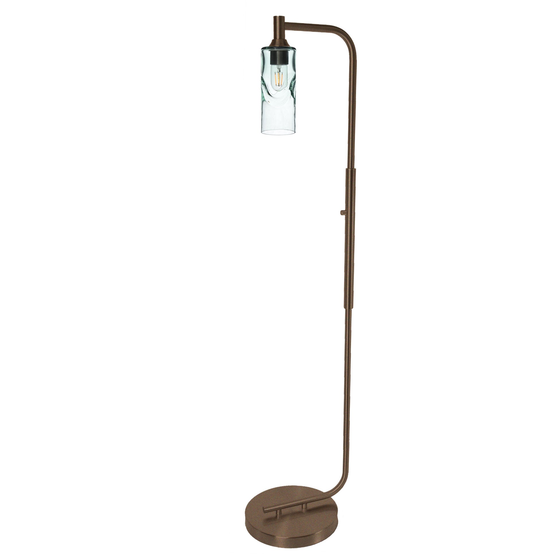 513 Floor Lamp-Glass-Bicycle Glass Co - Hotshop-Lunar-Steel Blue-Brushed Nickel-Bicycle Glass Co