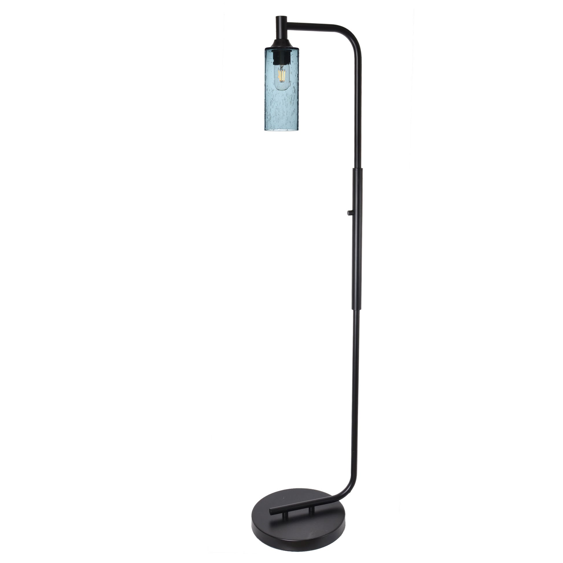 513 Floor Lamp-Glass-Bicycle Glass Co - Hotshop-Lunar-Steel Blue-Brushed Nickel-Bicycle Glass Co