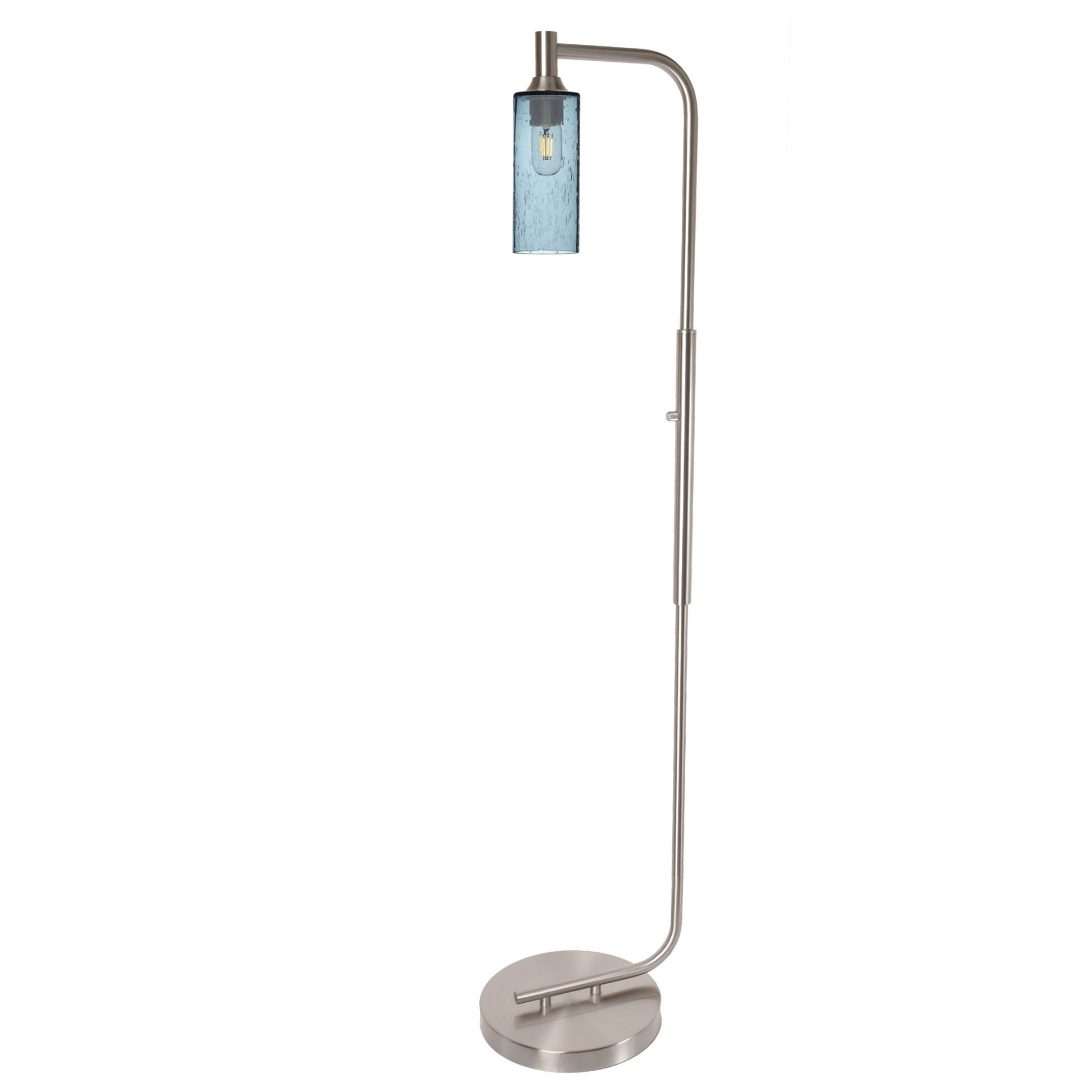 513 Floor Lamp-Glass-Bicycle Glass Co - Hotshop-Lunar-Steel Blue-Brushed Nickel-Bicycle Glass Co