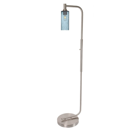 513 Floor Lamp-Glass-Bicycle Glass Co - Hotshop-Lunar-Steel Blue-Brushed Nickel-Bicycle Glass Co