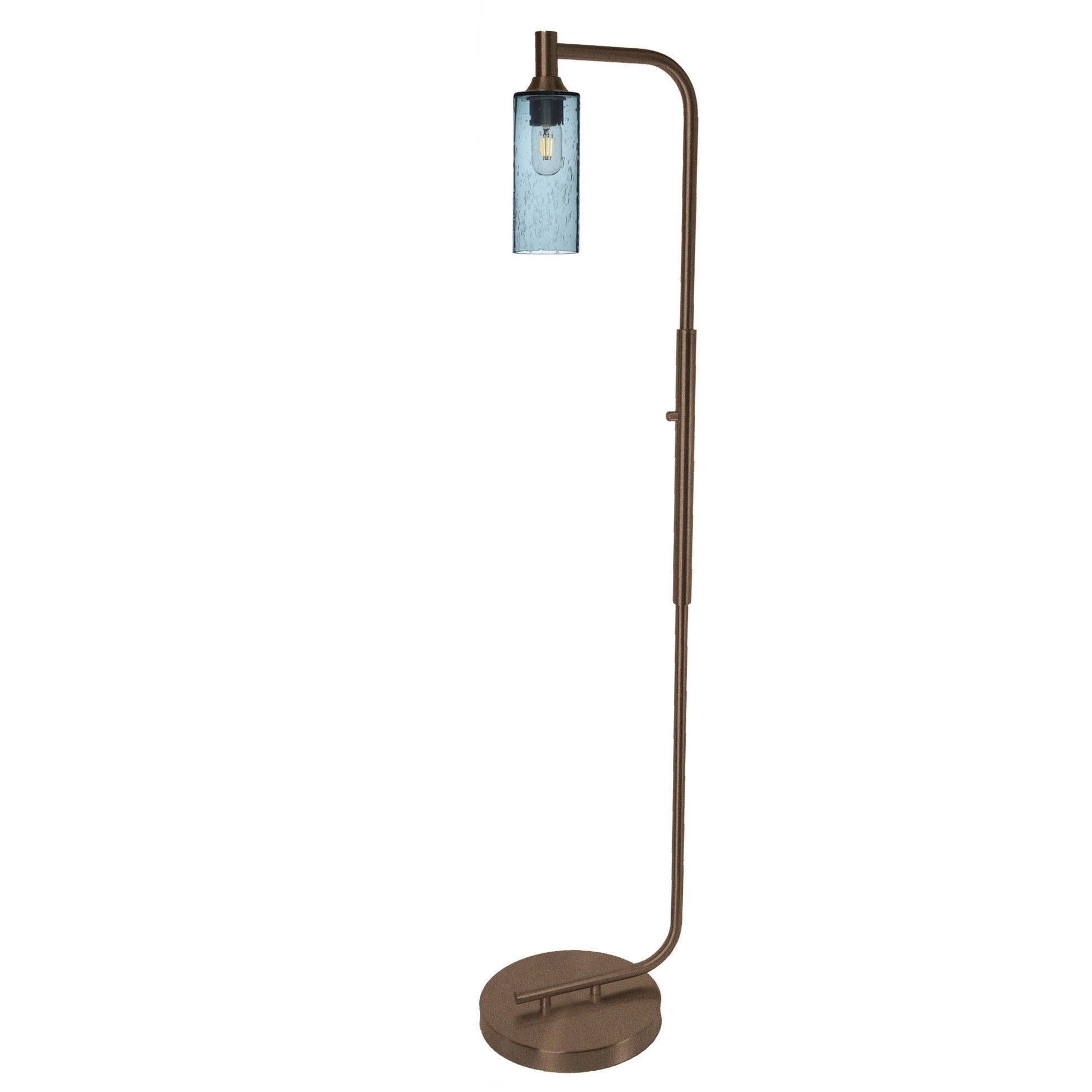 513 Floor Lamp-Glass-Bicycle Glass Co - Hotshop-Lunar-Steel Blue-Brushed Nickel-Bicycle Glass Co