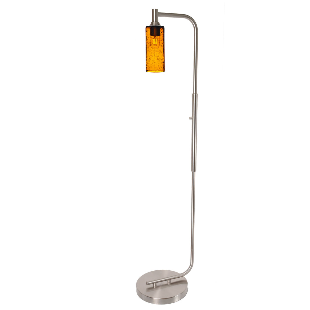 513 Floor Lamp-Glass-Bicycle Glass Co - Hotshop-Lunar-Steel Blue-Brushed Nickel-Bicycle Glass Co
