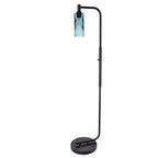 513 Floor Lamp-Glass-Bicycle Glass Co - Hotshop-Lunar-Steel Blue-Brushed Nickel-Bicycle Glass Co