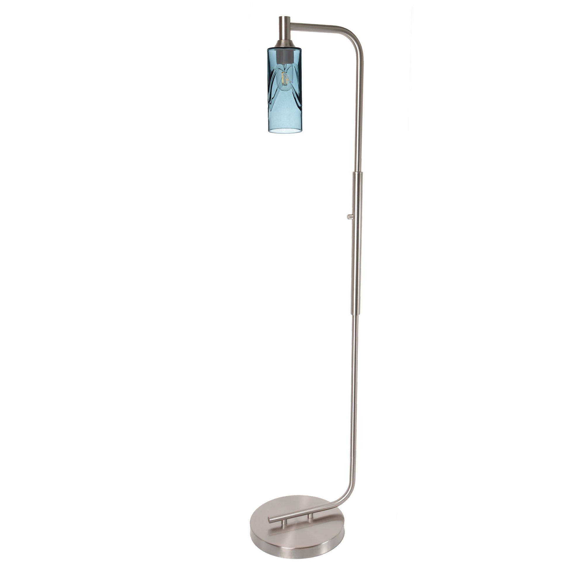 513 Floor Lamp-Glass-Bicycle Glass Co - Hotshop-Lunar-Steel Blue-Brushed Nickel-Bicycle Glass Co