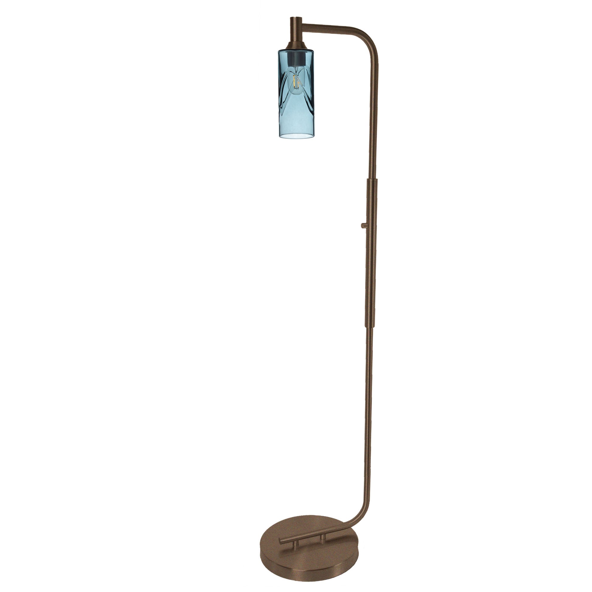 513 Floor Lamp-Glass-Bicycle Glass Co - Hotshop-Lunar-Steel Blue-Brushed Nickel-Bicycle Glass Co