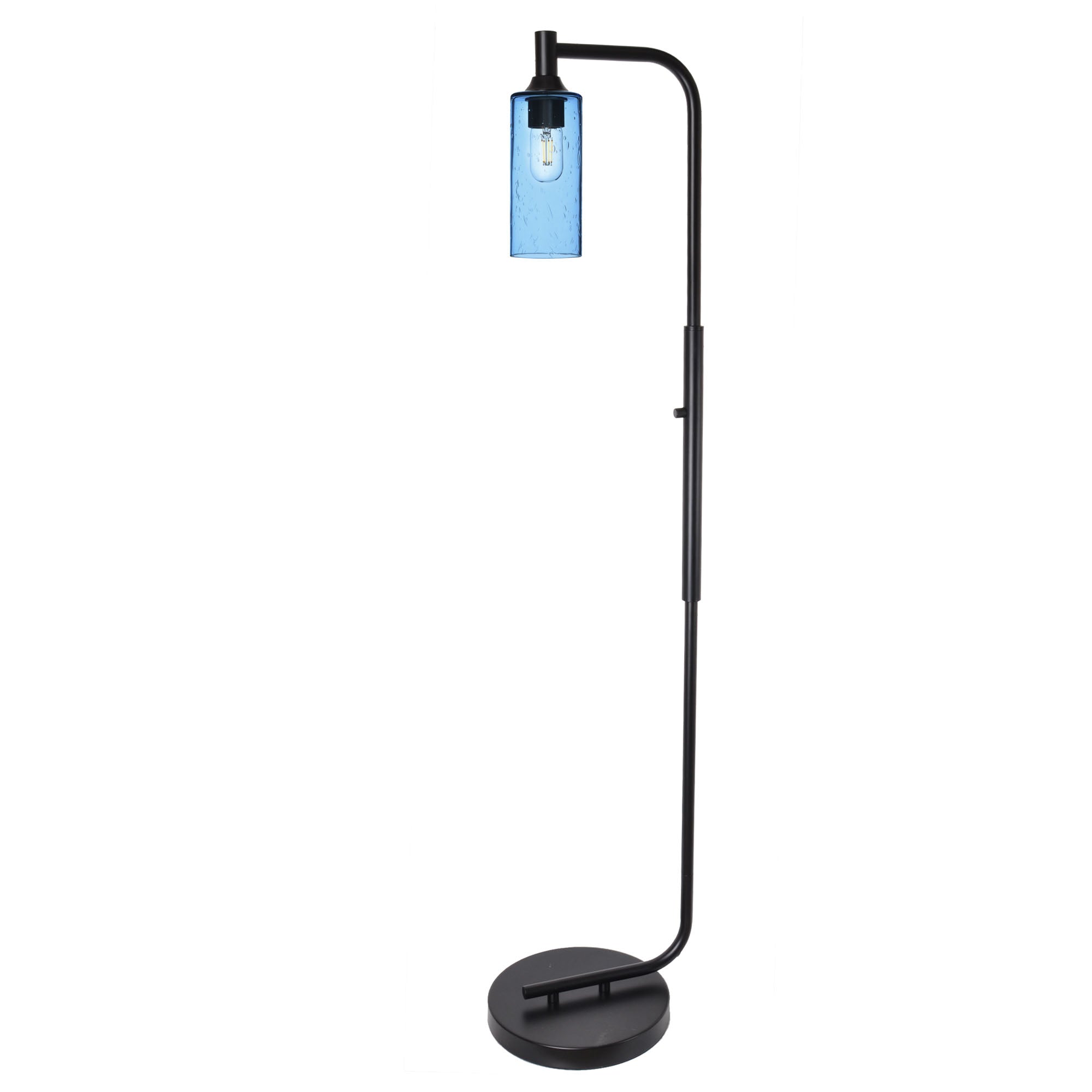 513 Floor Lamp-Glass-Bicycle Glass Co - Hotshop-Lunar-Steel Blue-Brushed Nickel-Bicycle Glass Co