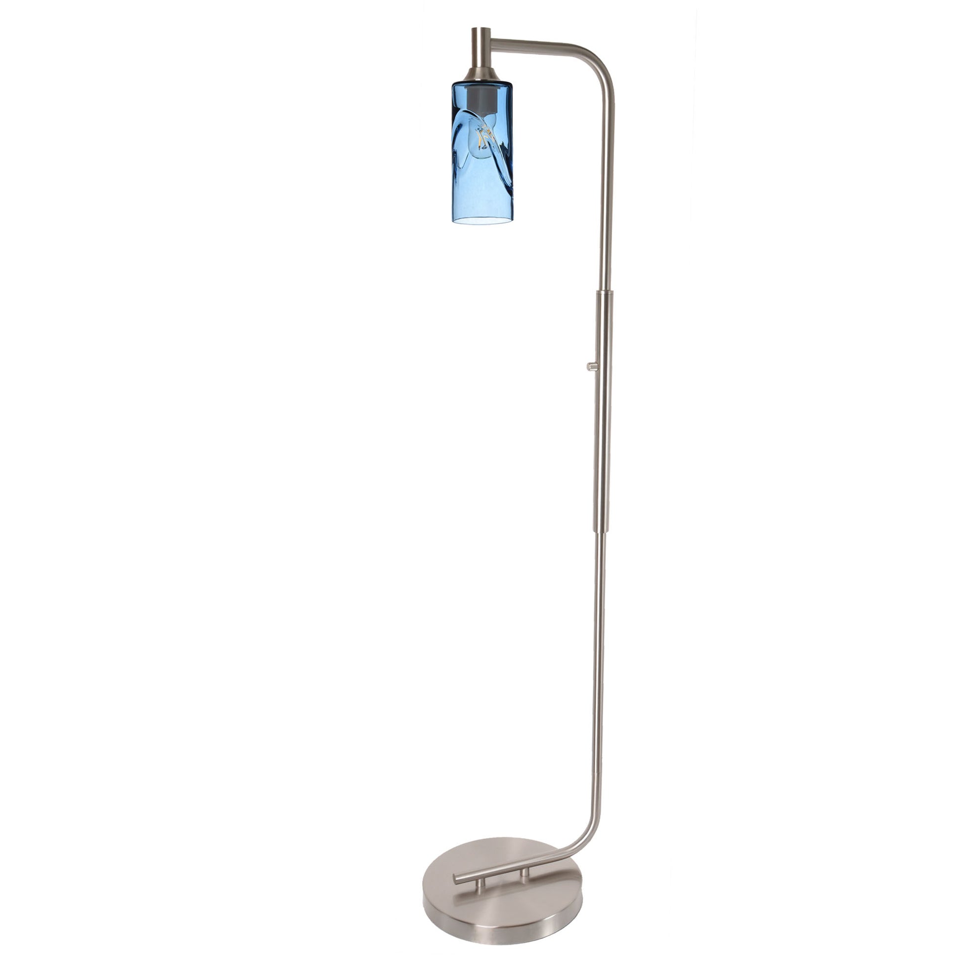 513 Floor Lamp-Glass-Bicycle Glass Co - Hotshop-Lunar-Steel Blue-Brushed Nickel-Bicycle Glass Co