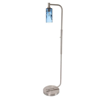 513 Floor Lamp-Glass-Bicycle Glass Co - Hotshop-Lunar-Steel Blue-Brushed Nickel-Bicycle Glass Co