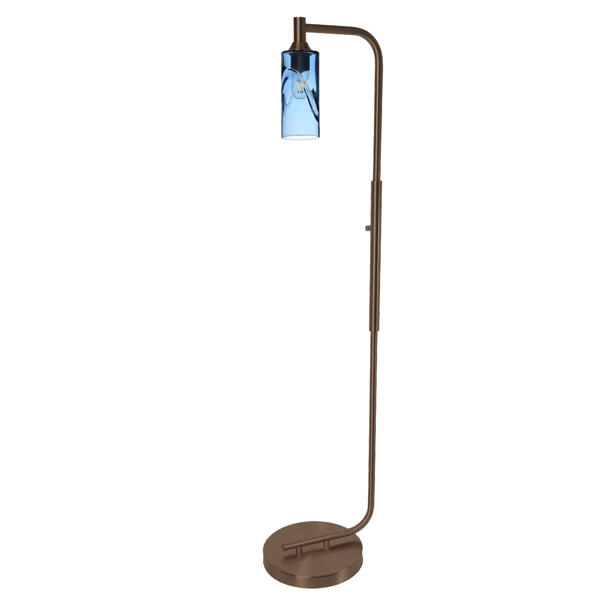 513 Floor Lamp-Glass-Bicycle Glass Co - Hotshop-Lunar-Steel Blue-Brushed Nickel-Bicycle Glass Co