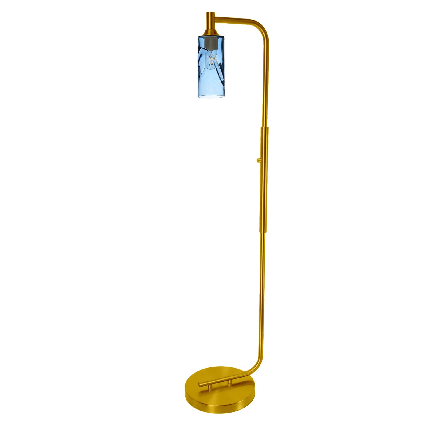 513 Floor Lamp-Glass-Bicycle Glass Co - Hotshop-Lunar-Steel Blue-Brushed Nickel-Bicycle Glass Co