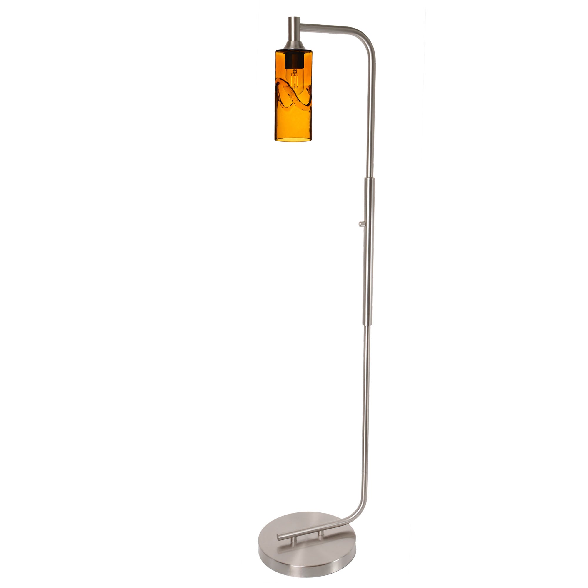 513 Floor Lamp-Glass-Bicycle Glass Co - Hotshop-Lunar-Steel Blue-Brushed Nickel-Bicycle Glass Co