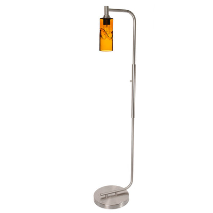 513 Floor Lamp-Glass-Bicycle Glass Co - Hotshop-Lunar-Steel Blue-Brushed Nickel-Bicycle Glass Co