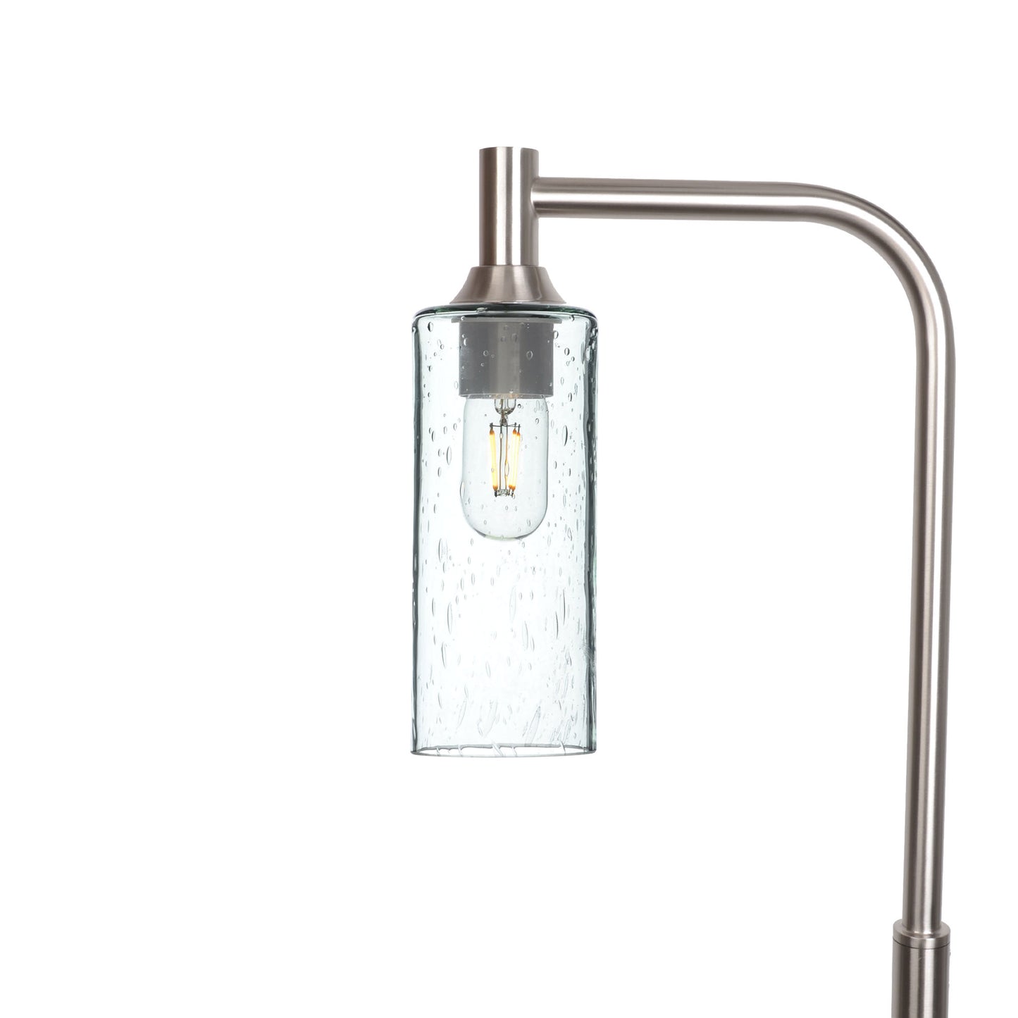 513 Floor Lamp-Glass-Bicycle Glass Co - Hotshop-Lunar-Eco Clear-Brushed Nickel-Bicycle Glass Co