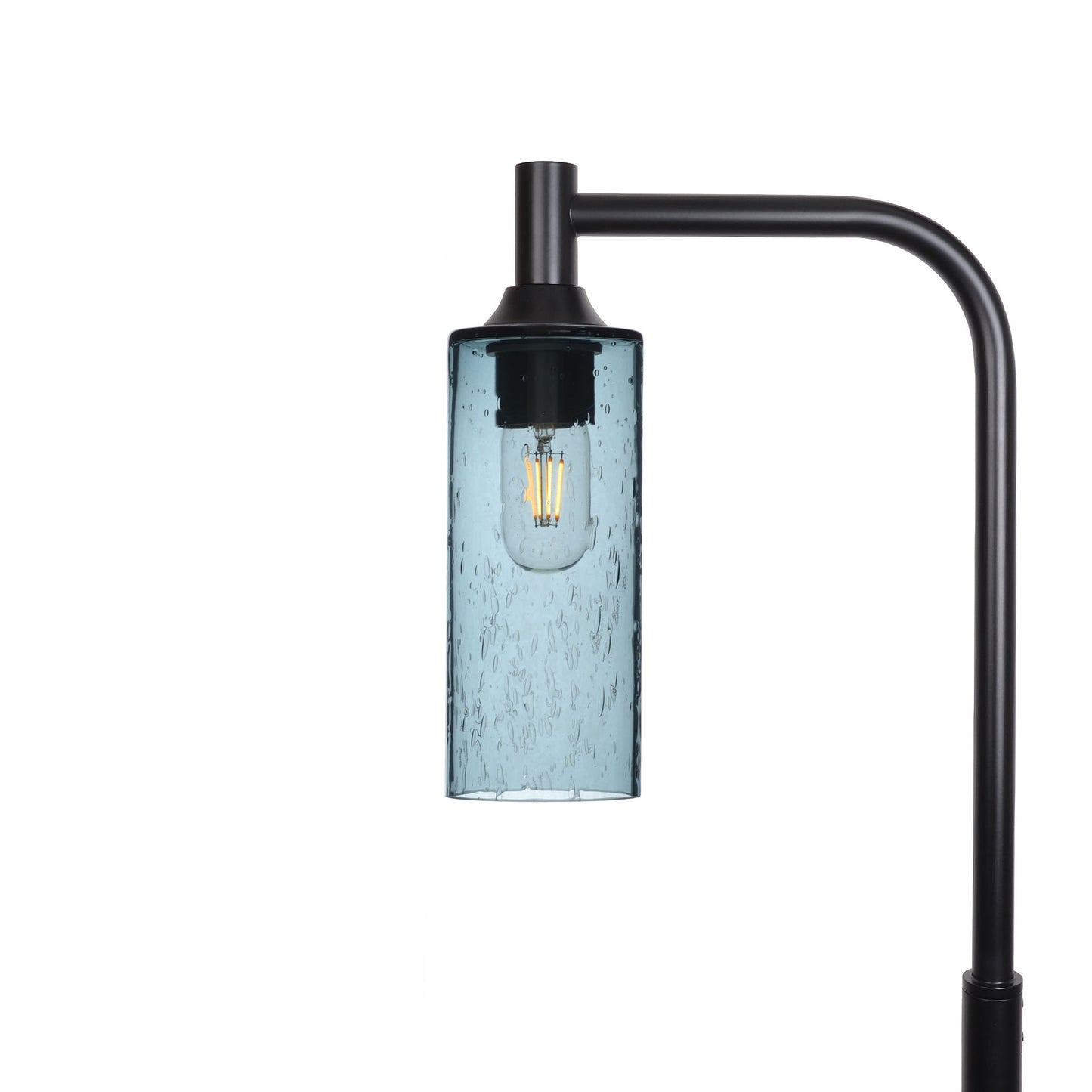 513 Floor Lamp-Glass-Bicycle Glass Co - Hotshop-Lunar-Slate Gray-Matte Black-Bicycle Glass Co