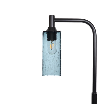 513 Floor Lamp-Glass-Bicycle Glass Co - Hotshop-Lunar-Slate Gray-Matte Black-Bicycle Glass Co
