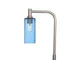 513 Floor Lamp-Glass-Bicycle Glass Co - Hotshop-Lunar-Steel Blue-Brushed Nickel-Bicycle Glass Co