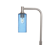 513 Floor Lamp-Glass-Bicycle Glass Co - Hotshop-Lunar-Steel Blue-Brushed Nickel-Bicycle Glass Co