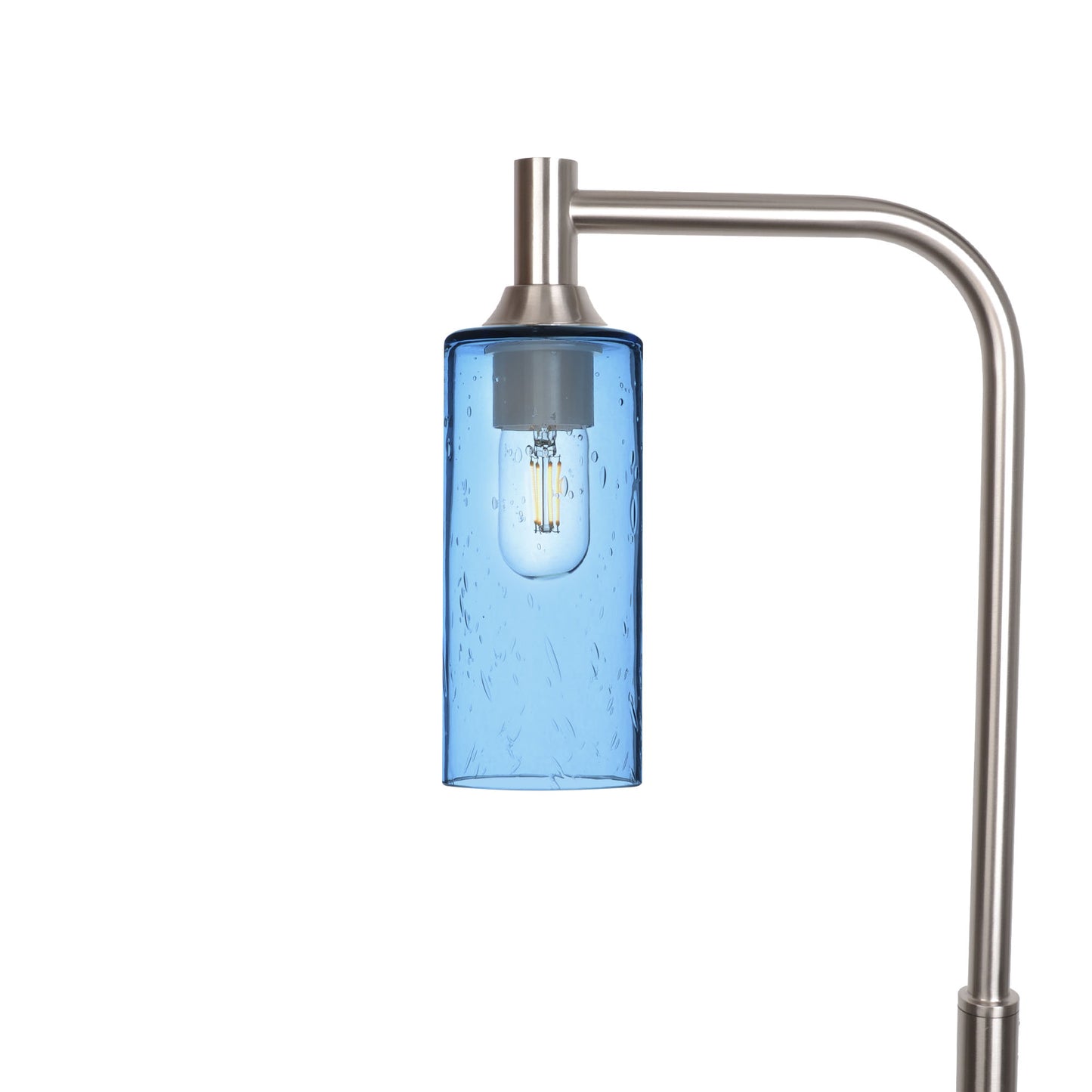 513 Floor Lamp-Glass-Bicycle Glass Co - Hotshop-Lunar-Steel Blue-Brushed Nickel-Bicycle Glass Co