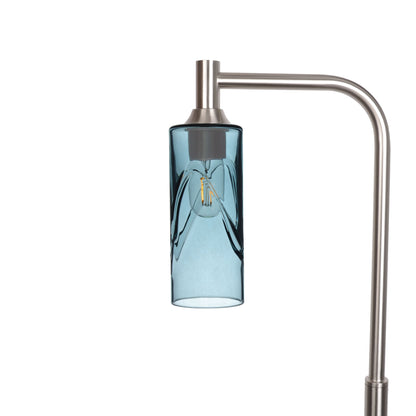 513 Floor Lamp-Glass-Bicycle Glass Co - Hotshop-Swell-Slate Gray-Brushed Nickel-Bicycle Glass Co