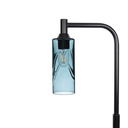 513 Floor Lamp-Glass-Bicycle Glass Co - Hotshop-Swell-Slate Gray-Matte Black-Bicycle Glass Co