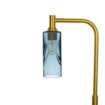 513 Floor Lamp-Glass-Bicycle Glass Co - Hotshop-Swell-Slate Gray-Polished Brass-Bicycle Glass Co