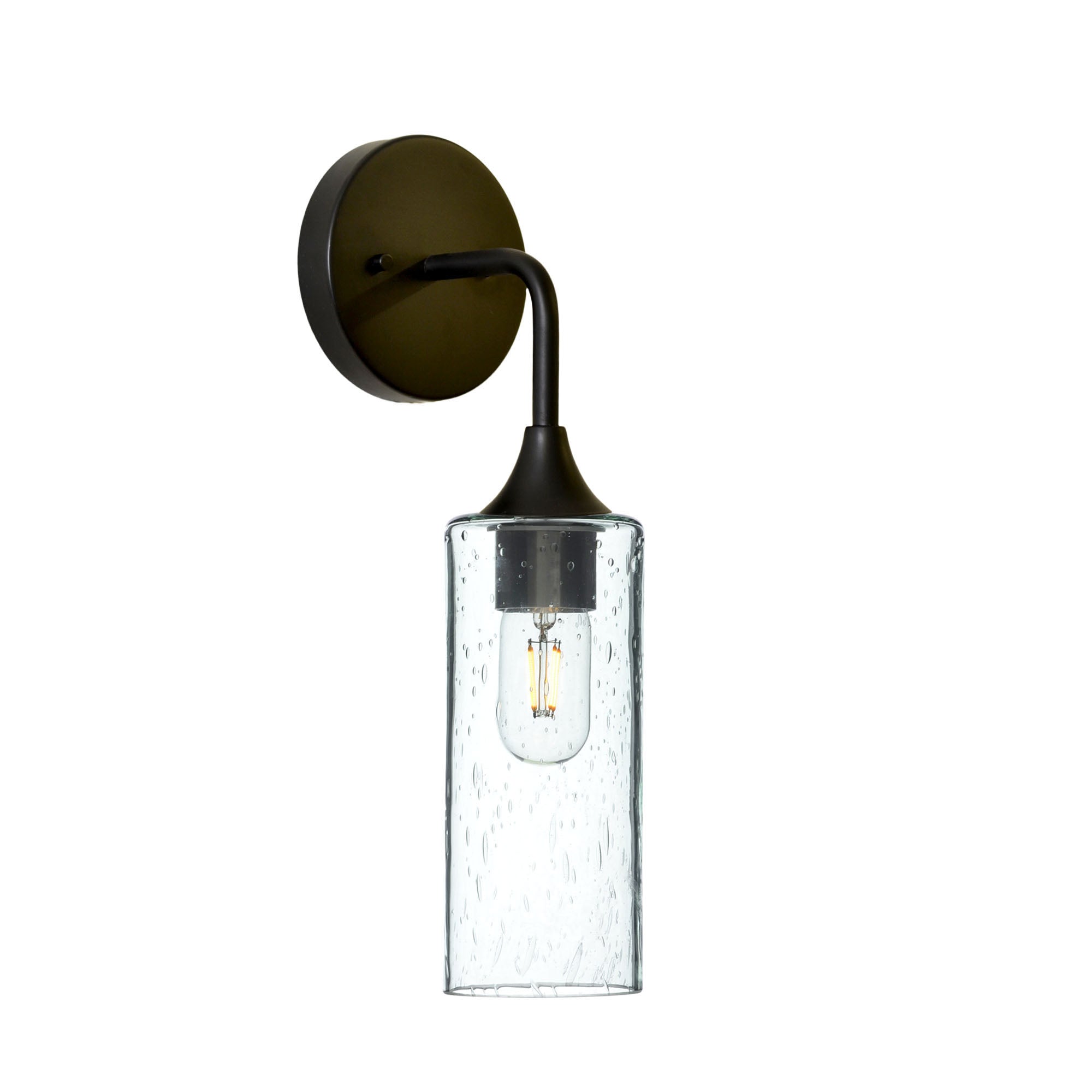 513 Interior Wall sconce-Glass-Bicycle Glass Co-Lunar-Eco Clear-Matte Black-Bicycle Glass Co