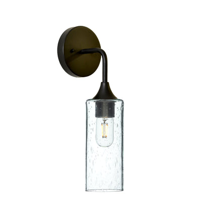 513 Interior Wall sconce-Glass-Bicycle Glass Co-Lunar-Eco Clear-Matte Black-Bicycle Glass Co