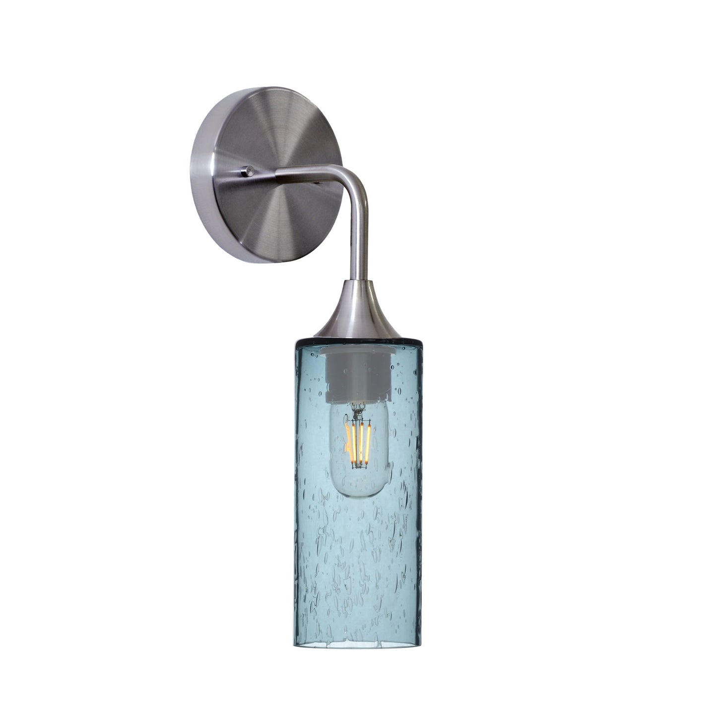 513 Interior Wall sconce-Glass-Bicycle Glass Co-Lunar-Slate Gray-Brushed Nickel-Bicycle Glass Co
