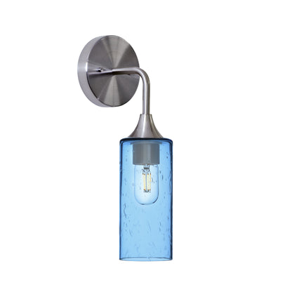 513 Interior Wall sconce-Glass-Bicycle Glass Co-Lunar-Steel Blue-Brushed Nickel-Bicycle Glass Co