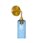 513 Interior Wall sconce-Glass-Bicycle Glass Co-Lunar-Steel Blue-Polished Brass-Bicycle Glass Co