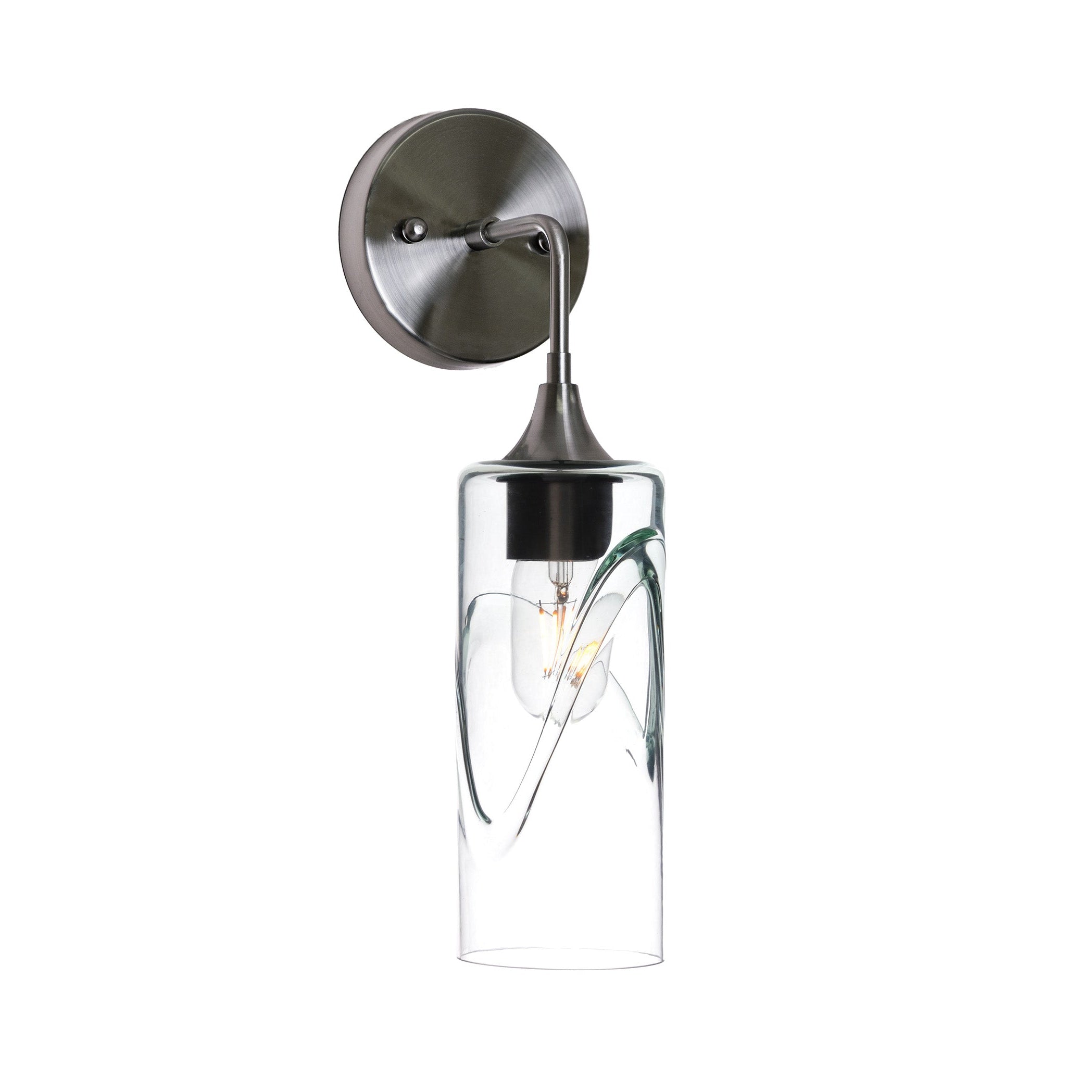 513 Interior Wall sconce-Glass-Bicycle Glass Co-Swell-Eco Clear-Brushed Nickel-Bicycle Glass Co